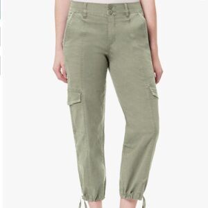 kensie Mid Rise Stretch Twill Drawstring Jogger Cargo Pants,Green ,12/31 NWT